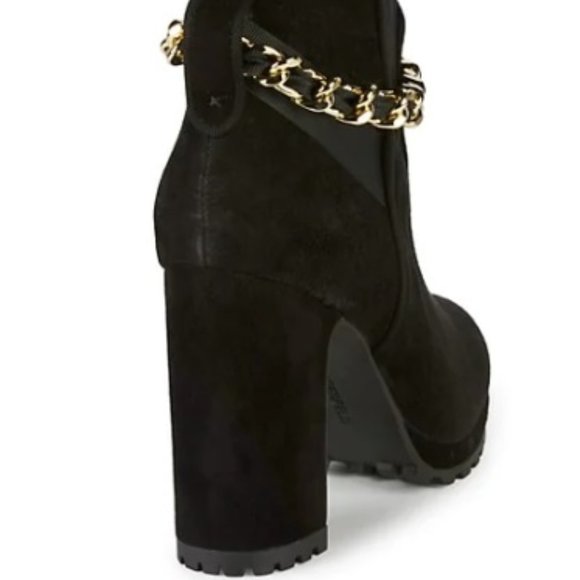 (SOLD) $89 Karl Lagerfeld Paris Lark Chain Suede Booties - Picture 5 of 6